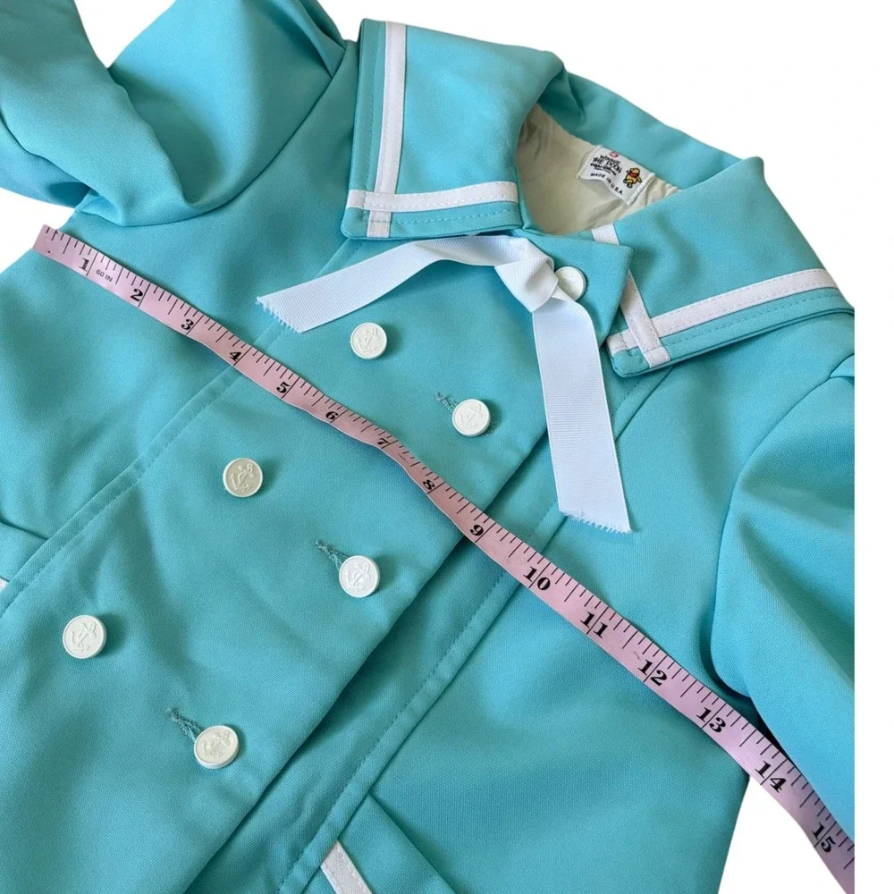 Vintage Rare Winnie the Pooh Disney Sailor Pea Coat Blue Nautical Jacket Sz 5 US